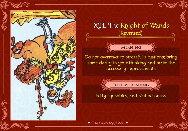 The Knight Of Wands Tarot The Astrology Web   The Knight Of Wands Reversed 768x538 